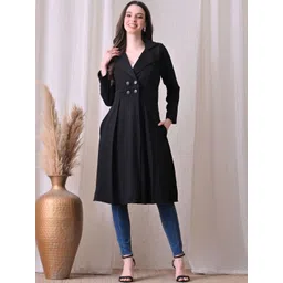TJ FASHION Notched Lapel Longline Flared Dress Coat-picture-25