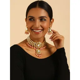 TJC Gold-Plated Kundan-Studded Jewellery Set-picture-26