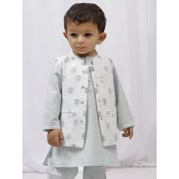 TJORI Boys Printed Pure Cotton Nehru Jackets-picture-17