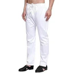 tmt hub Men's Cotton Blend Comfortable White Cotton Plain/Saada Pyjama | Loose fit Cotton Pajama for Men | Home Wear Casual Wear (White)-picture-51