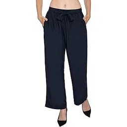 tnq Women Rayon Belted Palazzo || Women Flared Trouser with Belt || Wide Leg Solid Palazo||Women Palazzo Pants-picture-51