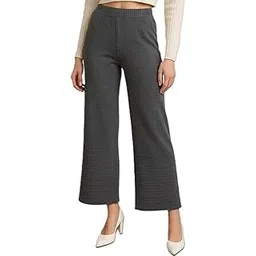 tnq Women Woolen Knitted Winter Wear Palazzo Pants || Bottom Design Woollen Trouser || Women Warm Palazzos|| Knitted Flared Palazzo image 1