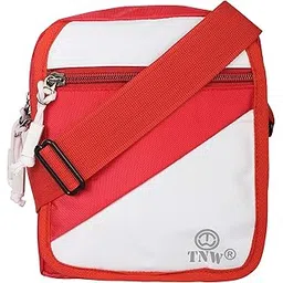 tnw Men's/Women Casual Canvas Travel Sling Bag (Red-Whit)-picture-30