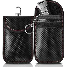 Tobfit Faraday Pouch for Car Keys, RFID Key Pouch Keyless Car Blocker, Car Key Signal Blocking Pouch, Blocking Signal Keyless Entry Car Keys Case(Red)-picture-32