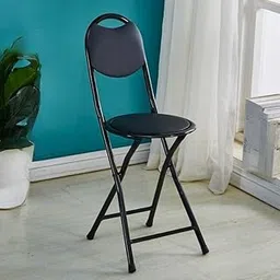 TOBY Portable Folding Chair with Padded Seat and Back, Black Metal Frame-picture-30