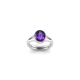 todani jems 11.25 Ratti 10.60 Carat Silver Plated Adjustable Amethyst Katela Gemstone Natural Birthstone Ring-picture-27