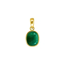 todani jems 11.25 Ratti Lab Certified Natural Emerald Loose Gemstone Panna Gold Plated Pendant Locket-picture-38