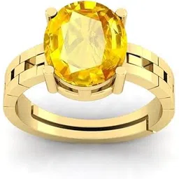 todani jems 12.25 Ratti Pukhraj Stone Original Certified Yellow Sapphire Gemstone Gold Plated Adjustable Woman Man Ring With Lab Certificate-picture-39
