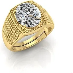 todani jems 13.25 Ratti Zircon Stone Certified Gemstone Gold Plated | Adjustable Ring With Lab Certificate for Men and Women(To11)-picture-11