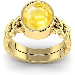 todani jems 14.25 Ratti Pukhraj Stone Original Certified Yellow Sapphire Gemstone Gold Plated Adjustable Woman Man Ring With Lab Certificate-picture-28