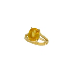 todani jems 3.25 Ratti Pukhraj Yellow Sapphire Adjustable Ring With Lab Certificate-picture-28