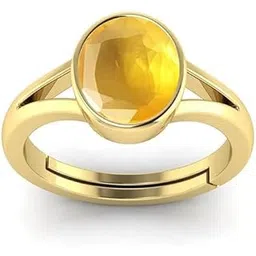 todani jems 3.25 To 15.25 Ratti Yellow Sapphire Stone Original Certified Pukhraj Gemstone Gold Plated Anguthi | Adjustable Ring With Lab Certificate for Men and Women-picture-26