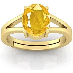 todani jems 7.25 Ratti Unheated Untreatet A+ Quality Natural Yellow Sapphire Pukhraj Gemstone Ring for Women's and Men's (Lab Certified)-picture-20