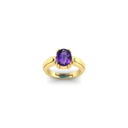todani jems 7.25 Ratti Unisex Purple Color Gold-Plated Amethyst Stones Adjustable Finger Ring-picture-13