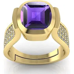 todani jems 8.25 Ratti 7.60 Carat Amethyst Ring Katela Ring Original Certified Natural Amethyst Stone Ring Astrological Birthstone Adjustable Ring for Men and Women,s-picture-14