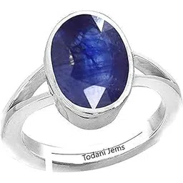 todani jems 8.25 Ratti Natural Blue Sapphire Neelam Gemstone Stone Ring With Lab Certificate, For Unisex-Adult - Adjustable-picture-13