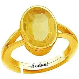 todani jems 8.25 Ratti Natural Yellow Sapphire Pukhraj Gemstone Stone Ring With Lab Certificate-picture-12