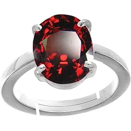 todani jems ? Brown 11.25 Ratti Hessonite Garnet/Gomed Adjustable Silver+White Metail Ring for Men and Women-picture-22