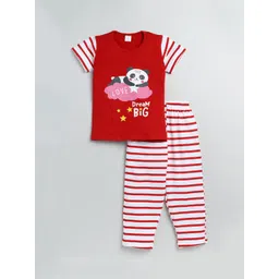 Todd N Teen Kids Girls Red & Pink Cartoon Characters Printed Night suit-picture-18