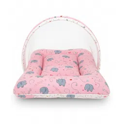 Toddylon Baby Net Bed Cotton Bedding Set with Mosquito Net (0-6 Months) Pink-picture-12
