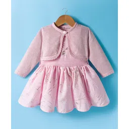 ToffyHouse Knit Foil Printed Party Dress With Jacket - Pink-picture-18