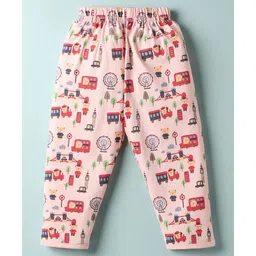 ToffyHouse Knitted Half Sleeves Co-ords Night Suit with Bear Print - Light Peach image 4