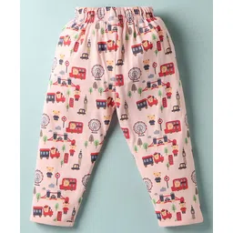 ToffyHouse Knitted Half Sleeves Co-ords Night Suit with Bear Print - Light Peach image 5