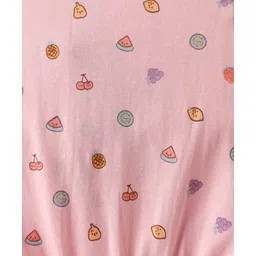 ToffyHouse Single Jersey Knit Frill Sleeves Jumpsuit with Fruit Print - Pink image 4