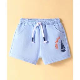 ToffyHouse Single Jersey Knit Knee Length Shorts with Boat Print - Light Blue-picture-14