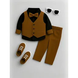 TOGEPI Boys Cotton Blend Shirt & Trousers with Waistcoat-picture-11