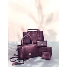 Tohl Burgundy Solid Medium Handbag-picture-10