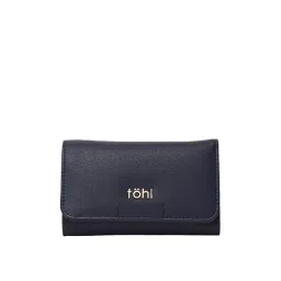 Tohl Finsbury Navy Solid Leather Tri-Fold Wallet-picture-29