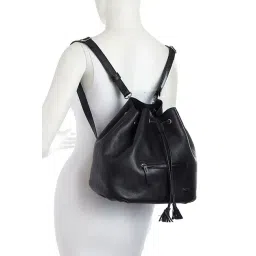 Tohl Rp1 Montauk Black Tassel Leather Bucket Backpack image 5