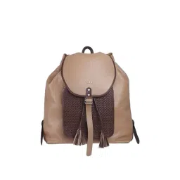 Tohl Rp1 Nayara Beige & Brown Textured Leather Backpack-picture-27