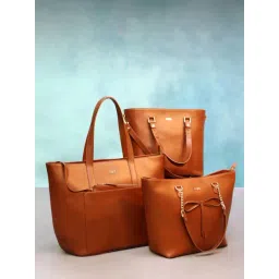 Tohl Tan Solid Medium Tote Handbag-picture-11