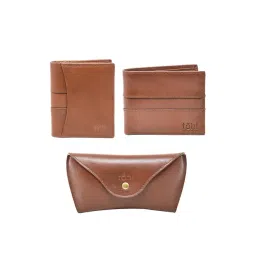 Tohl Volterra Tan Casual Leather Bi-Fold Wallet,Card Holder & Eyewear Case Set for Men-picture-45