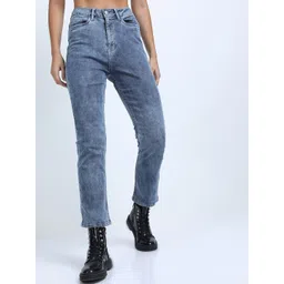 Basics By Tokyo Talkies Women Blue Slim Fit Heavy Fade Jeans-picture-11