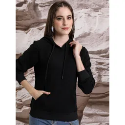 Tokyo Talkies Black Hooded Kangaroo Pocket Sweatshirt-picture-20