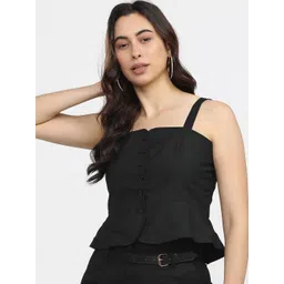 Tokyo Talkies Black Peplum Top-picture-15