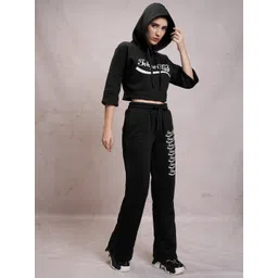 Tokyo Talkies Black Typography Printed Relaxed Fit Hooded Sweatshirt & Trouser-picture-36