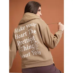 Tokyo Talkies Brown & White Typography Printed Hooded Relaxed Fit Pullover Sweatshirt-picture-30