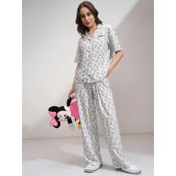 Tokyo Talkies Disney Women Mickey Mouse Printed Sleepwear Co-Ord Set-picture-33