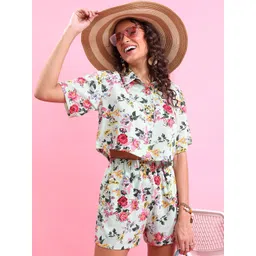 Tokyo Talkies Floral Printed Shirt With Shorts-picture-19