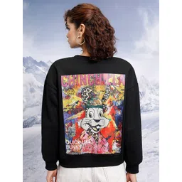 Tokyo Talkies Graphic Printed Round Neck Oversized Pullover-picture-34