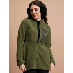 Tokyo Talkies Green Longline Bomber Jacket-picture-36