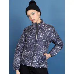 Tokyo Talkies Printed Mock Collar Puffer Jacket-picture-32