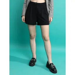 tokyo talkies Solid Women Black Casual Shorts-picture-41