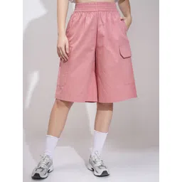 tokyo talkies Solid Women Pink Bermuda Shorts-picture-30
