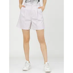 tokyo talkies Solid Women Purple Basic Shorts-picture-39