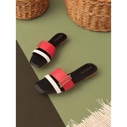 Tokyo Talkies Striped Toe Open Toe Flats-picture-16